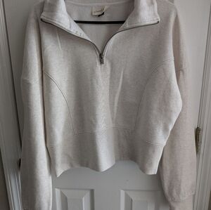 Women's Cream Half-Zip Sweater